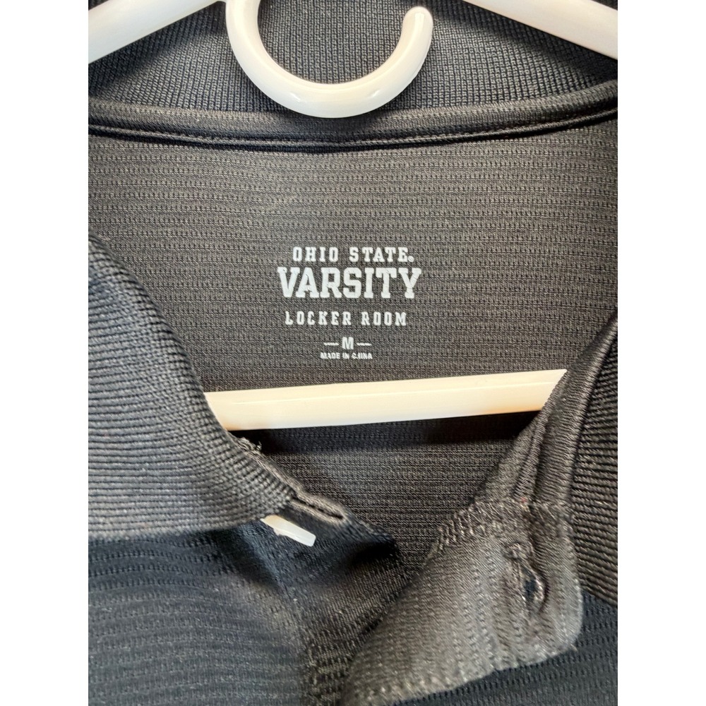 Ohio State Buckeyes‎ Mens Medium Black Varsity Locker Room Mesh Polo Shirt